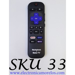 CONTROL REMOTO WESTINGHOUSE PARA SMART TV ROKU ((NUEVO Y ORIGINAL)) / 3226001231/ GSD-P21008-C04 / RC-ALIR / GS220809008634R0 / MODELO 4WR55UT4210 / WR70UT4210 / WR75UT4210 / WR43UX4019 / WD50FB1200 / NETFLIX / DISNEY / APPLE TV / HBOMAX